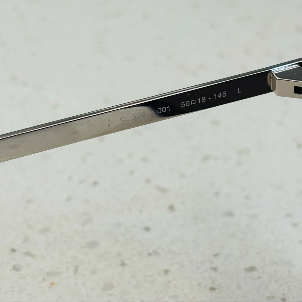 Saint Laurent SL 509-001 Black and Silver Sunglasses Women’s Sporty Designer Lux